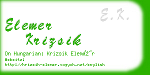 elemer krizsik business card